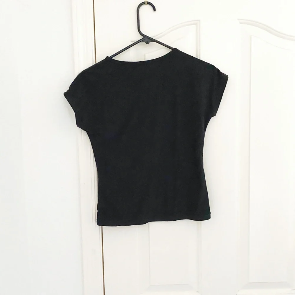Nike Black Dri Fit V Neck Short Sleeve Top